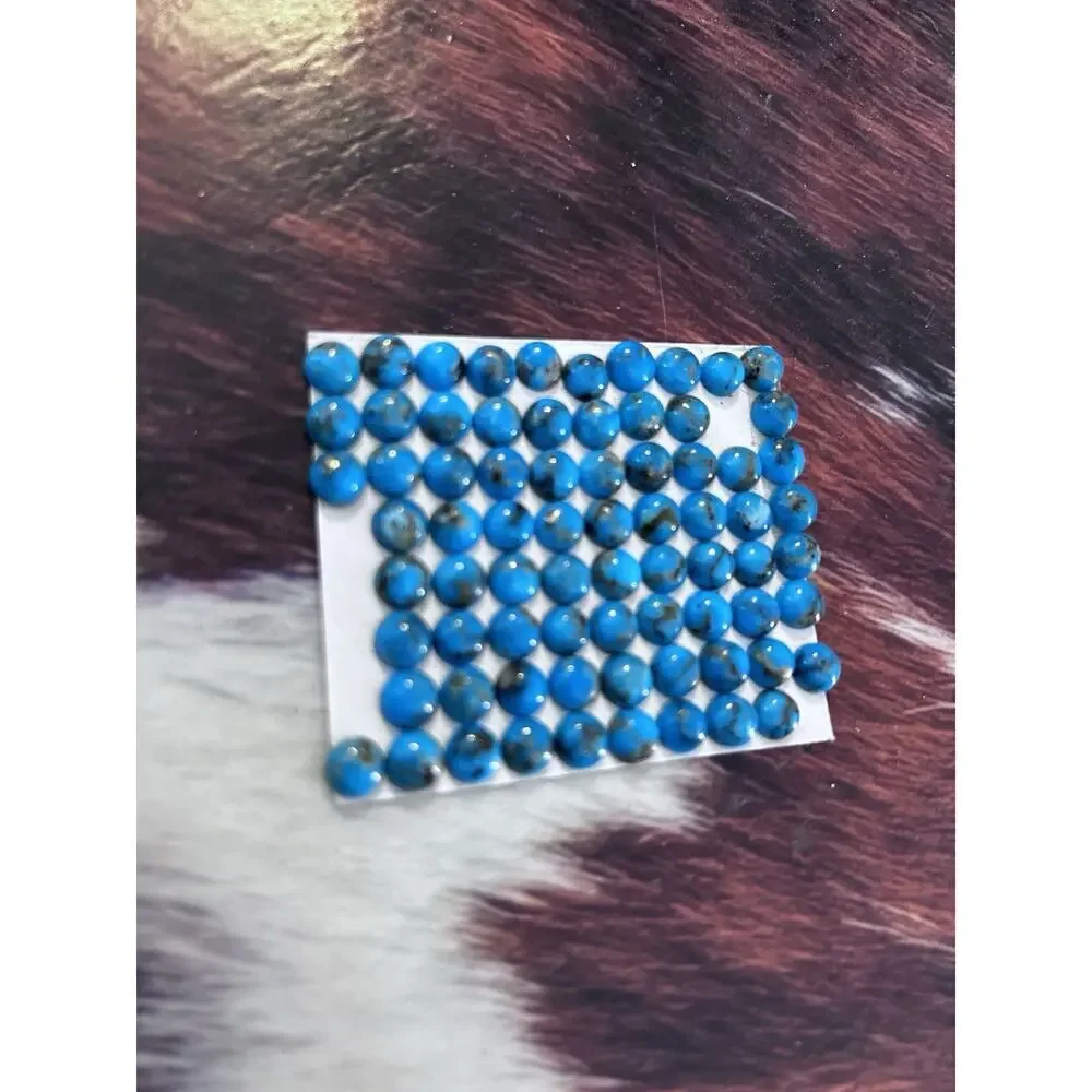Kingman Turquoise 6mm Calibrated Cabochons - 3 Cab Lot Silversmithing Jewelry